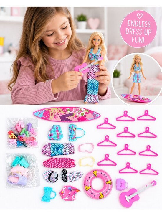 Other - Fashion Doll Clothes Accessories Lot 11.5" Doll Outfits Hangers Shoes Skateboard